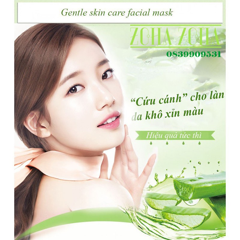 Mặt nạ giấy Lô Hội mask Nha Đam dưỡng trắng cấp ẩm sâu và cấp nước cho da Zoha