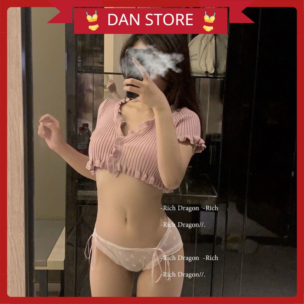 Quần Lót Nữ - Quần Lót Ren Sexy Sao xuyên thấu cao cấp đính nơ hai bên quyến rũ DAN STORE MÃ H002
