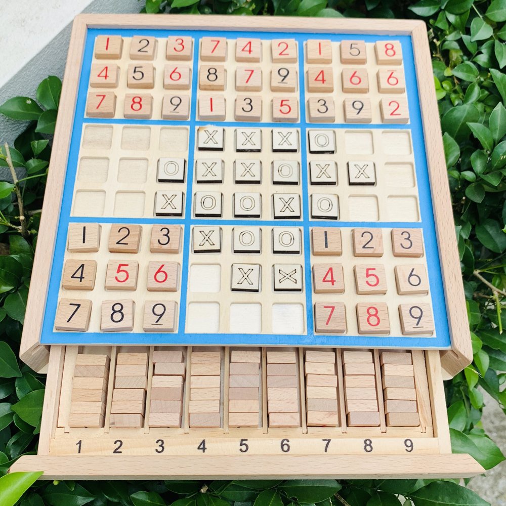 Đồ Chơi Gỗ Sudoku 9x9 Kết Hợp Cờ Caro Benrikids Có Hộp Đựng Kiêm Bàn Chơi Giúp Rèn Luyện Tập Trung