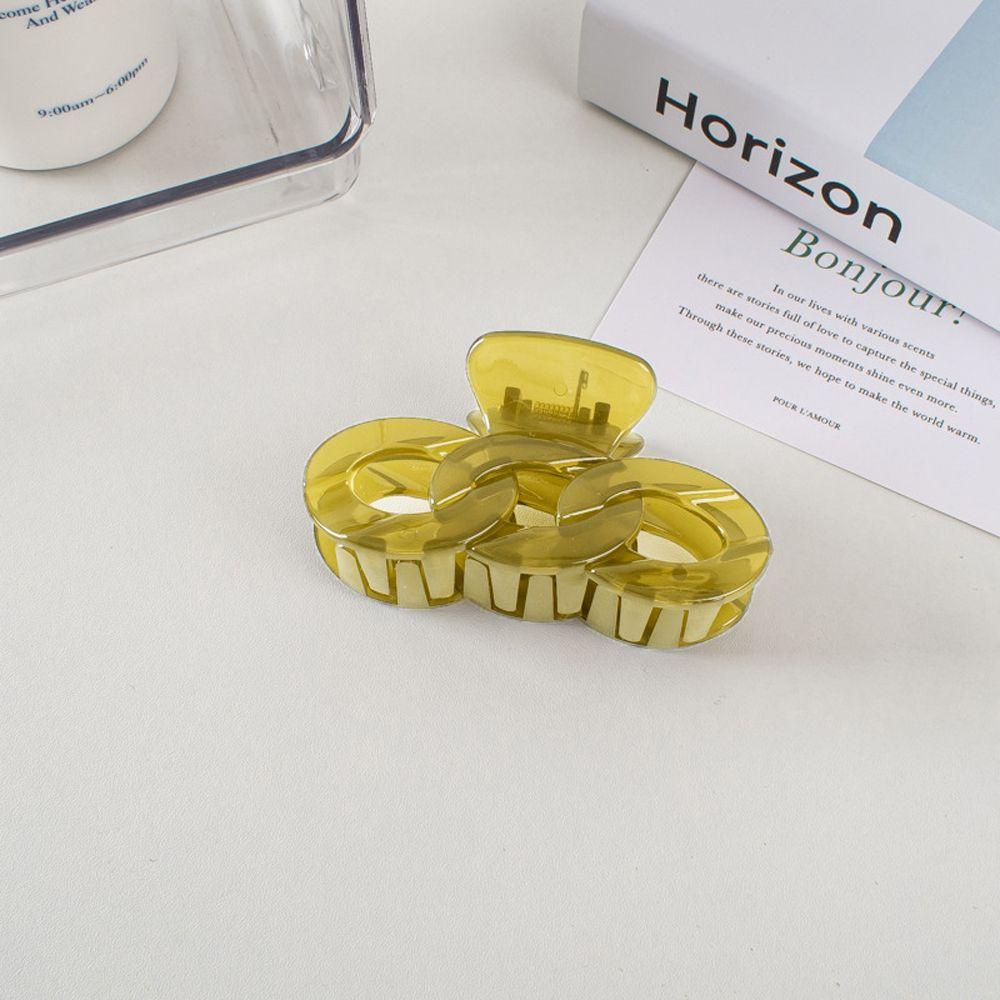 Kẹp Tóc Càng Cua Bằng Acrylic Trong Suốt Phối Dây Xích Thời Trang Cho Nữ