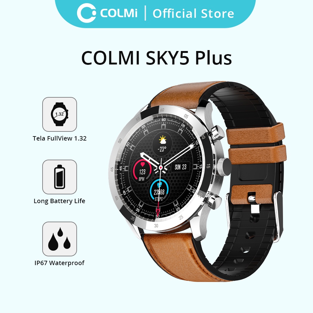 Đồng Hồ Thông Minh Colmi SKY 5 Plus Màn Hình Hd Ip67 Chống Nước Đo Nhịp Tim Bluetooth Cho Ios Xiaomi Android