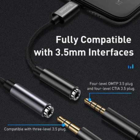 [CHÍNH HÃNG] Cáp Âm Thanh Lightning To Jack AUX 3.5 Mm Baseus