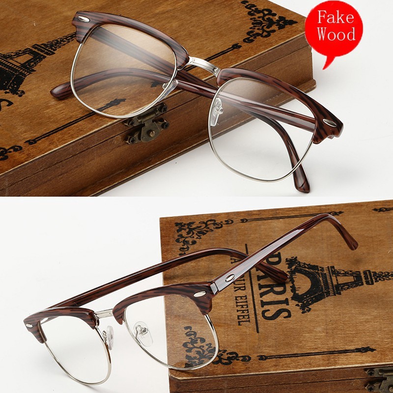 Clubmaster Vintage Men Women Eyeglass Glasses Round Spectacles Clear Lens 3016