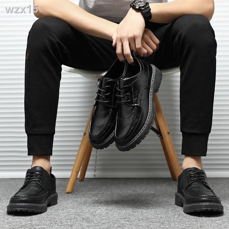 Giày da nam mùa hè Anh công sở Hàn Quốc trang trọng mang xu hướng giản dị sinh viên màu đen đi làm nhỏ