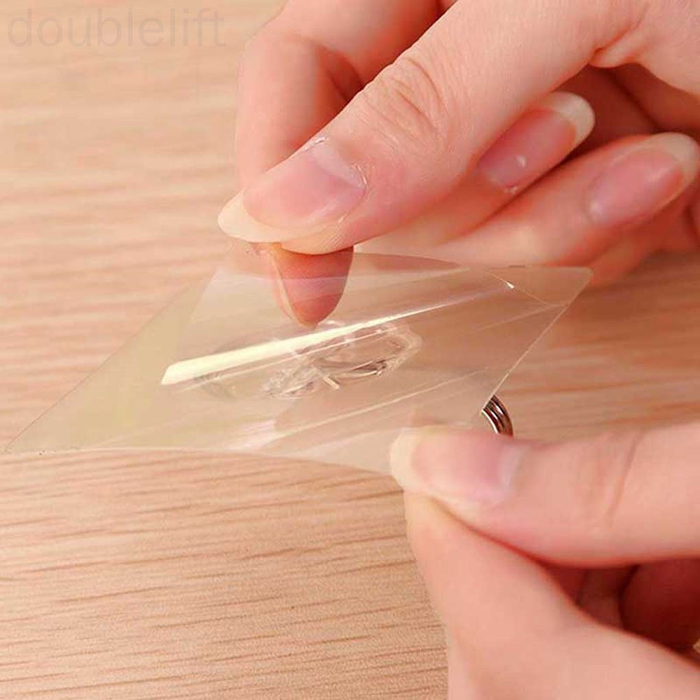 Set 10 móc treo đồ gắn tường trong suốt tiện dụng