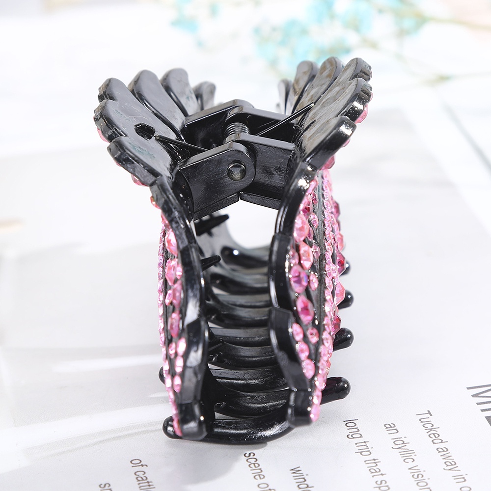 Haimeikang Kẹp tóc hình lá đính kim cương nhân tạo cổ điển thời trang cho nữ