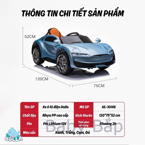 Xe Ô Tô Điện Siêu Cao Cấp Cho Bé Holla HL-10146 2022