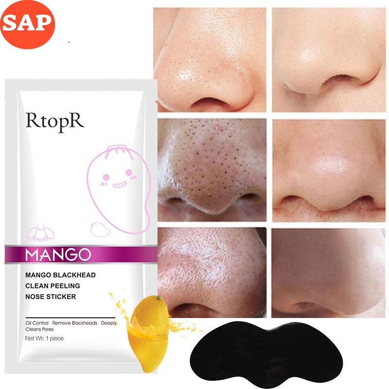 Miếng Dán Lột Mụn Đầu Đen Vùng Chữ T RtopR Làm Săn Chắc Da Kiềm Dầu Mango Clear Remove Blackhead Nose Strip