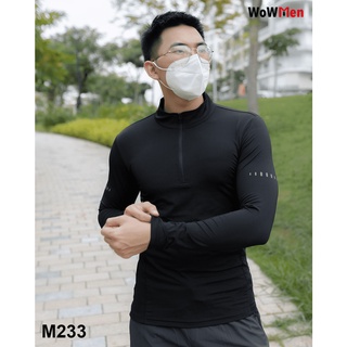 Áo Thun Nam Dài Tay Cổ Trụ Thun Lanh Body local brand WoWMen Shop Áo tập gym nam giữ nhiệt - M233