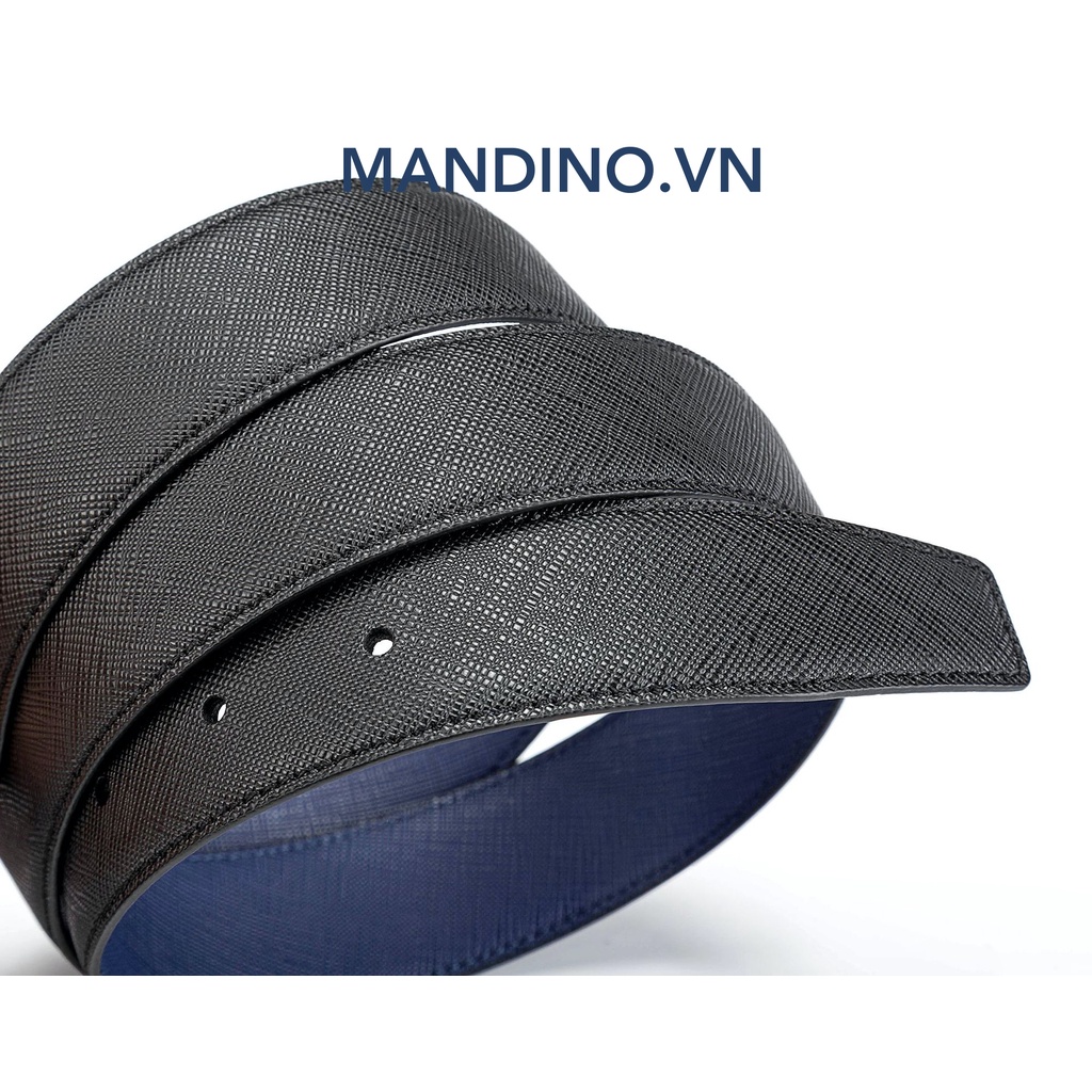 Thắt Lưng Nam Da Thật Saffiano Cao Cấp Dùng Được 2 Mặt Mandino Nhiều Màu