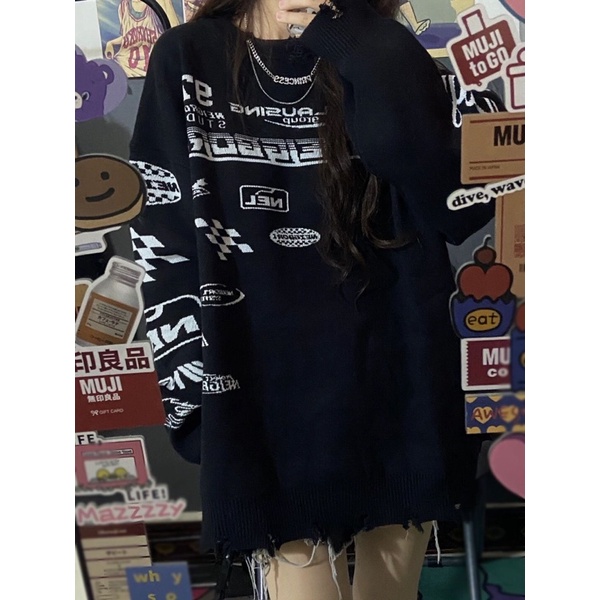 Áo Len Hoạ Tiết Racing