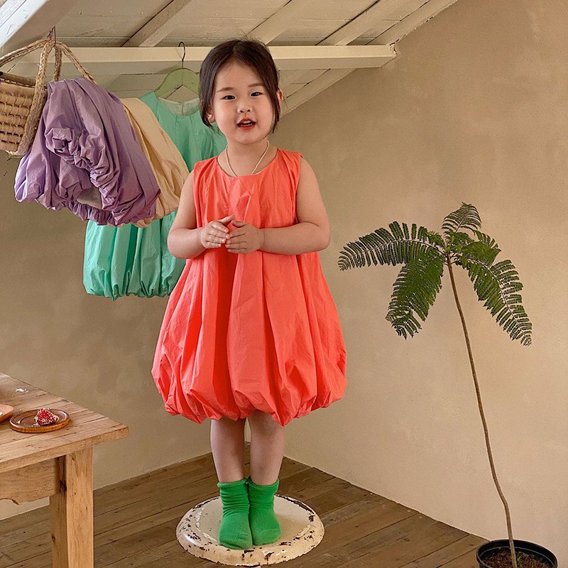 Đầm Công Chúa Không Tay Phong Cách Phương Tây Ngọt Ngào Thời Trang Mùa Hè Cho Bé Gái