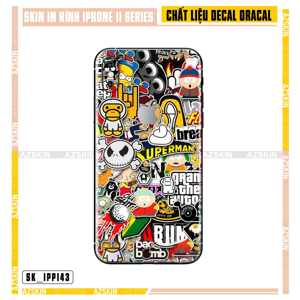 Miếng Dán Skin IPhone X/XS/XR/XS Max Patten Vui Nhộn |SK_IPPT143| Hình Chuẩn Màu, Dán Full Lưng Viền - Dễ Dán Tại Nhà
