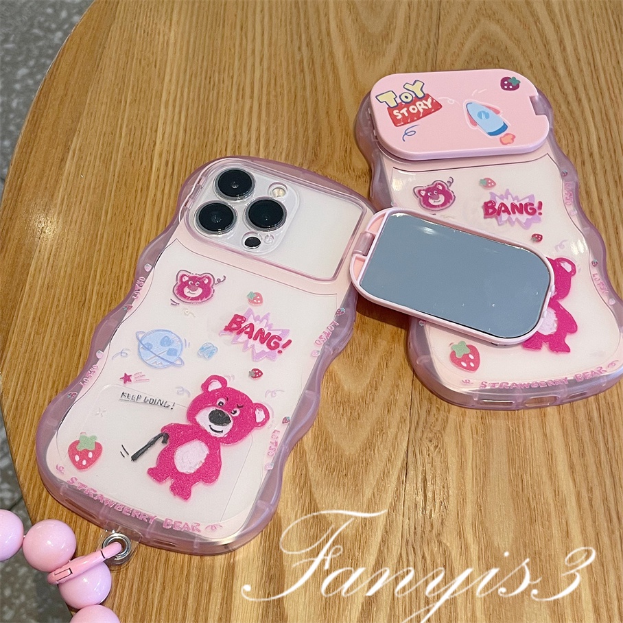 Ốp Điện Thoại TPU Mềm Trong Suốt Có Gương Hình Gấu Cho IPhone 14 13 12 11 Pro Max X Xr Xs Max 14 13 12 11 X Xs Xr