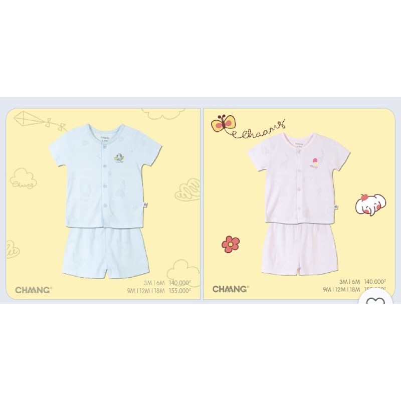 CHAANG 2021 - Bộ cộc tay cài giữa Chaang cho bé trai/bé gái