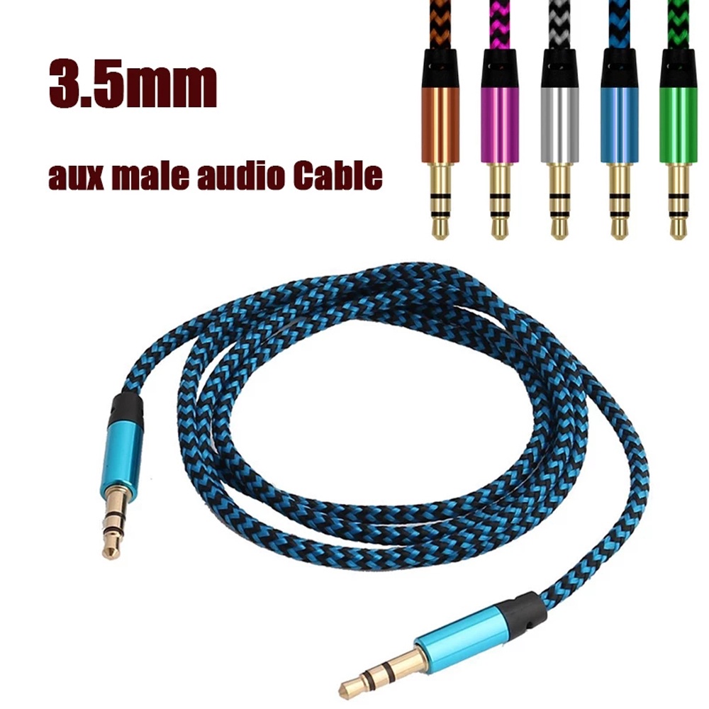 Dây cáp âm thanh aux 3.5 mm sang 3.5mm bằng nylon nhiều màu sắc