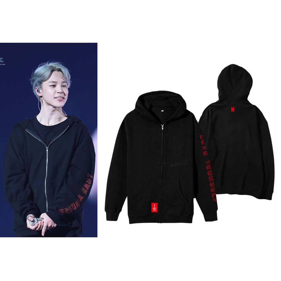 Áo Hoodie Zip BTS JIMIN LOVE YOURSELF WORLD TOUR 2018 [ẢNH THẬT PHÍA CUỐI]