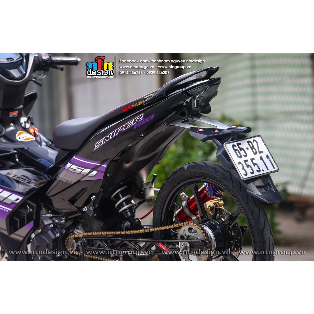 Tem rời Exciter 150 đen tím sniper