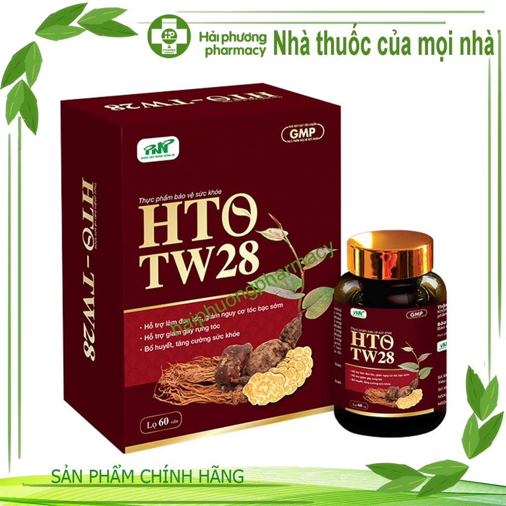 HTO TW28 - hỗ trợ giảm nguy cơ tóc bạc sớm, giảm gãy rụng tóc lọ 60 viên