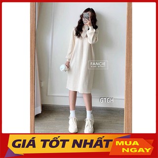 Váy Len Nữ Dáng Rộng Cổ Lọ Tay Bồng Cực Xinh M015