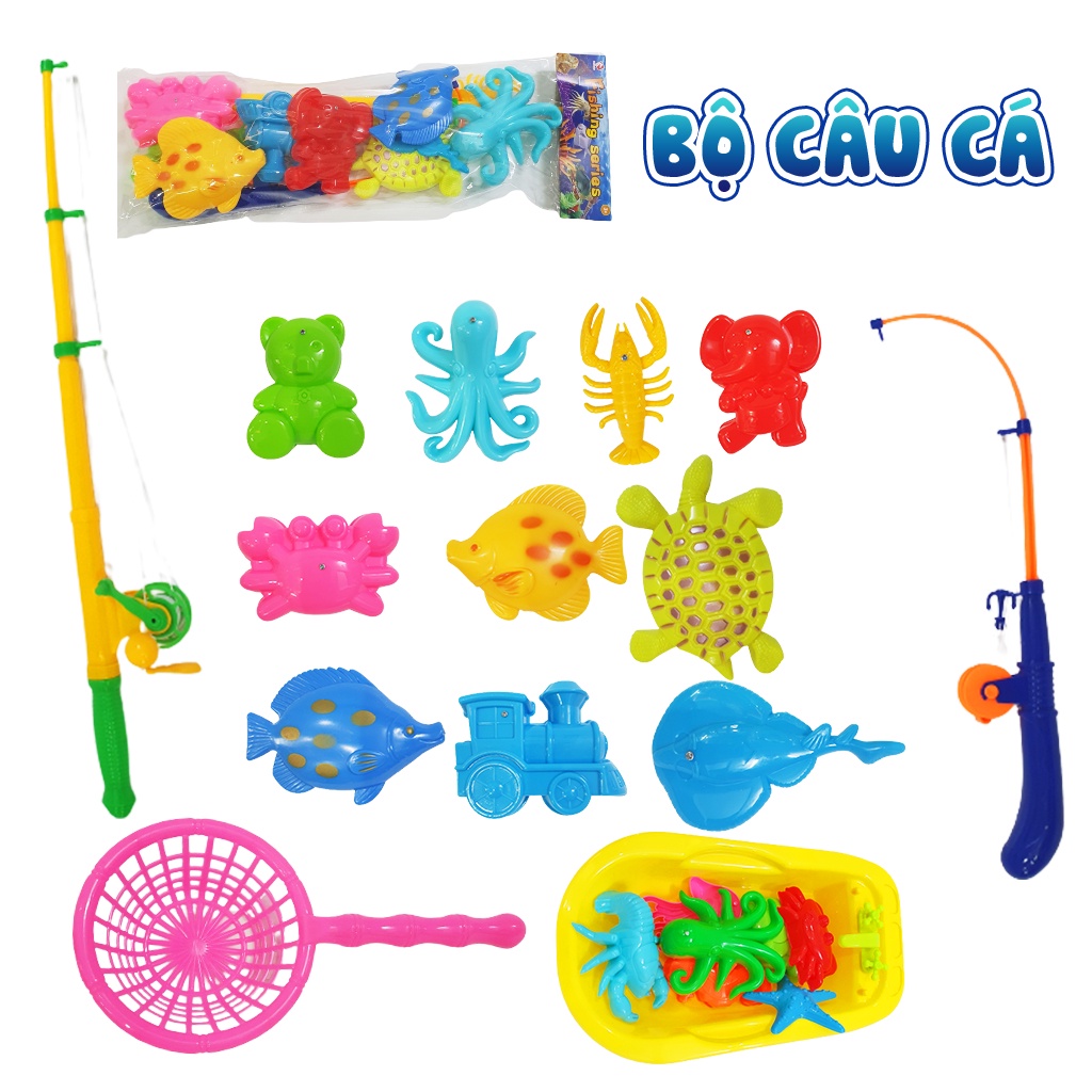 Đồ chơi câu cá cho bé , cần câu cá bằng nhựa trẻ em, Do Choi Cau Ca Tre Em