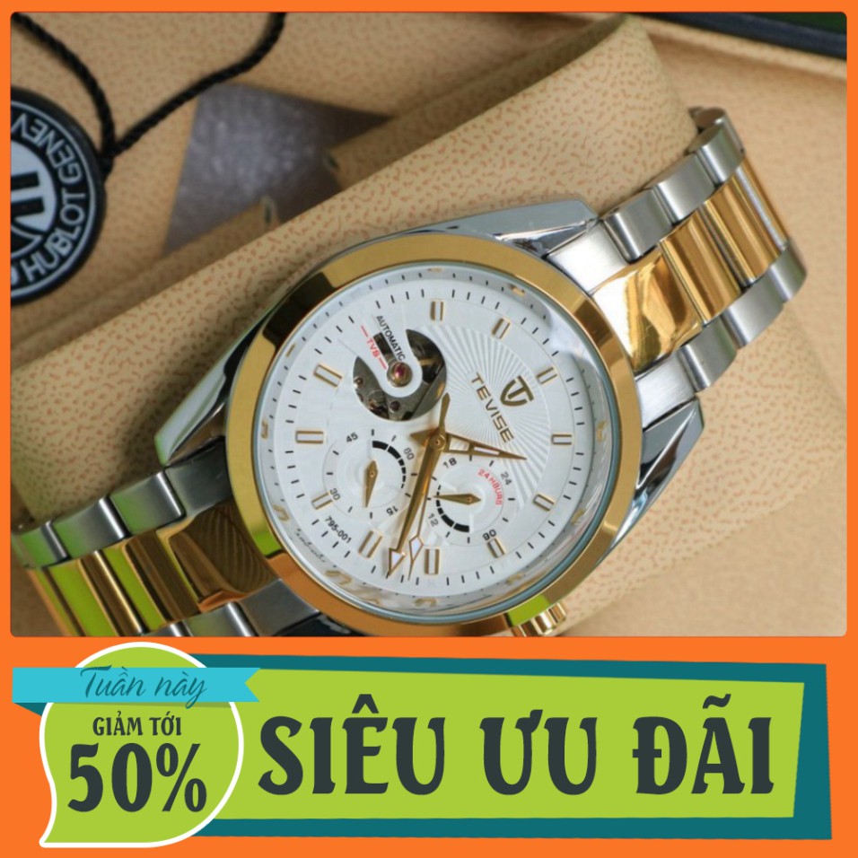 SIÊU PHẨM SIÊU HOT Đồng hồ cơ nam Tevise với máy cơ lộ full 2 mặt nhìn cực đẳng cấp với khả năng tích cot lâu ấn tượng [
