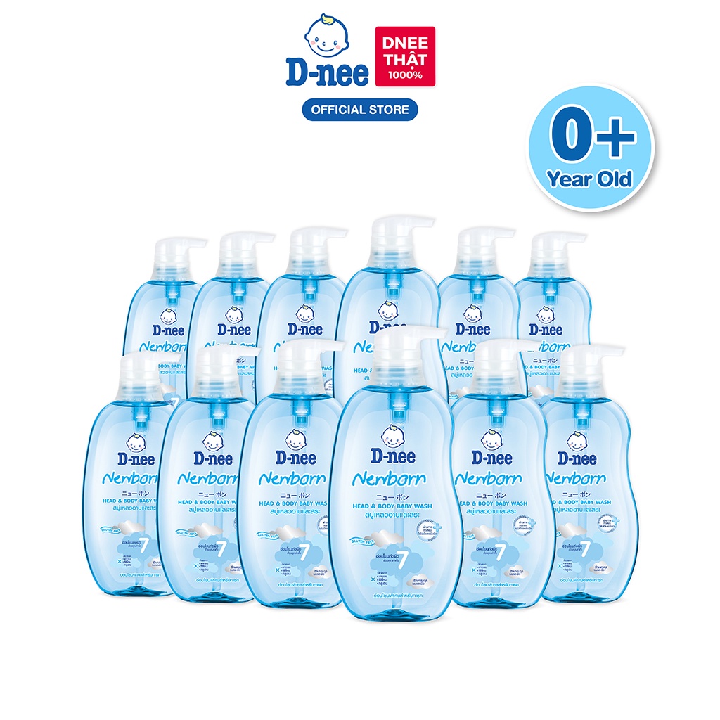 [Deal hời!] Combo 12 Tắm gội toàn thân em bé (&lt;3 tuổi) D-nee 800 ML - New born