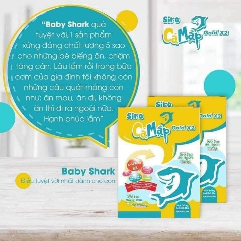 Baby shark sirô Cá Mập Giúp bé ăn ngon, hết táo bón,tăng đề kháng