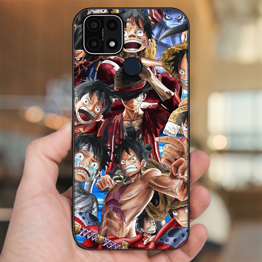 Ốp lưng Oppo A15, A15s viền đen in hình Luffy One Piece