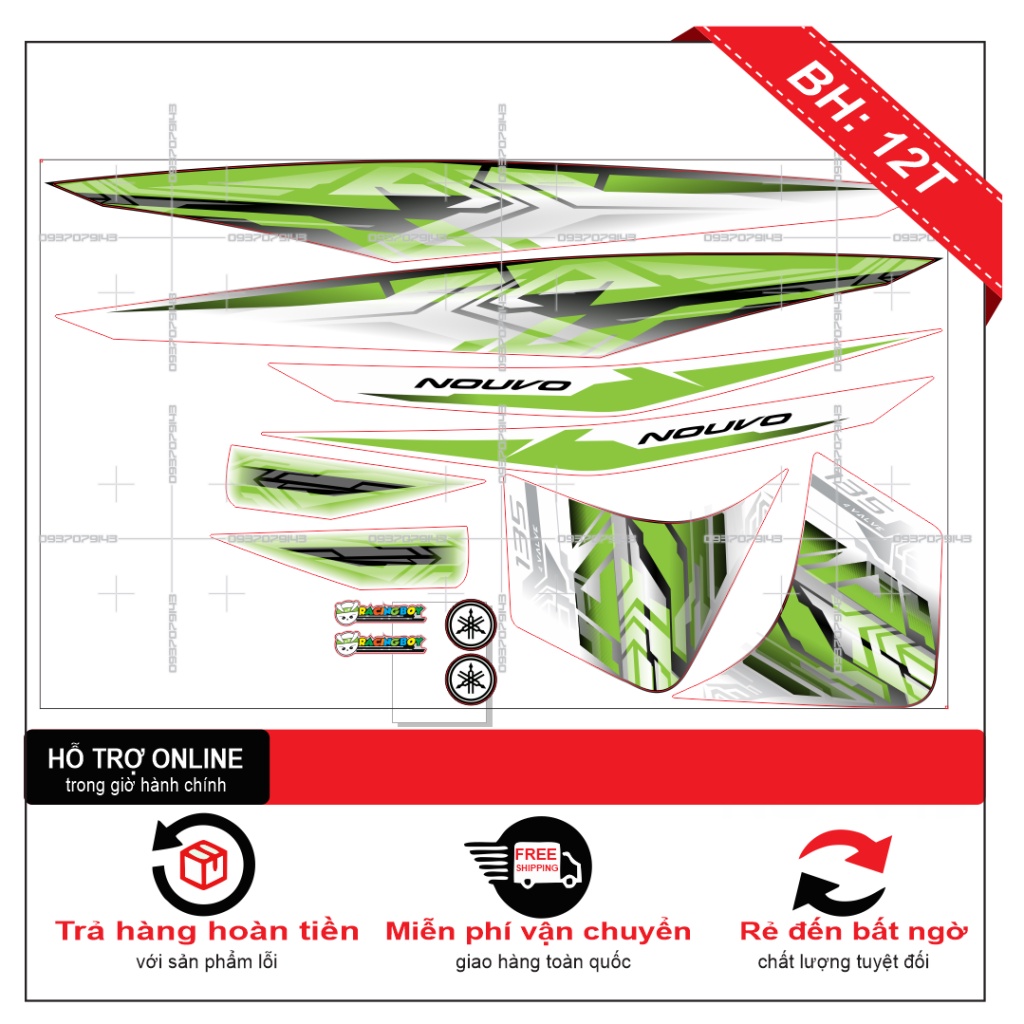TEM XE NOUVO 4 V26 DÁN XE TRẮNG -- SHIN DECAL 2