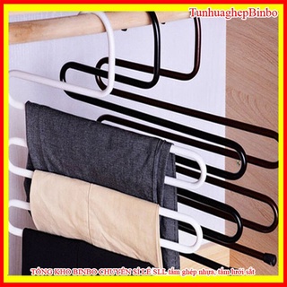 [Giá sốc 03 cái ] móc treo quần áo 5 tầng đa năng - set 3 móc thép không gỉ treo đồ tiện dụng