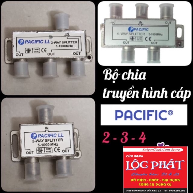 Bộ chia tivi- Bộ chia truyền hình cáp Pacific - có sẵn, giá sỉ