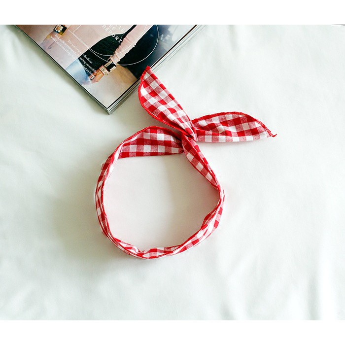 Băng Đô Vải Caro Mềm Turban Thời Trang