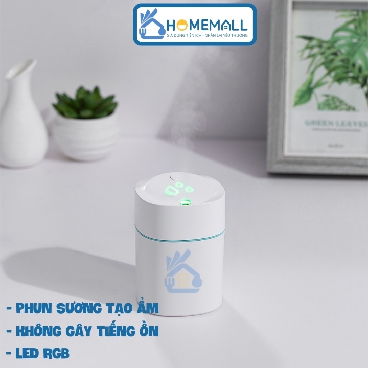 Máy xông tinh dầu mini, Máy phun sương tạo độ ẩm - Tặng kèm 1 chai tinh dầu thơm 10ml MX2+TD