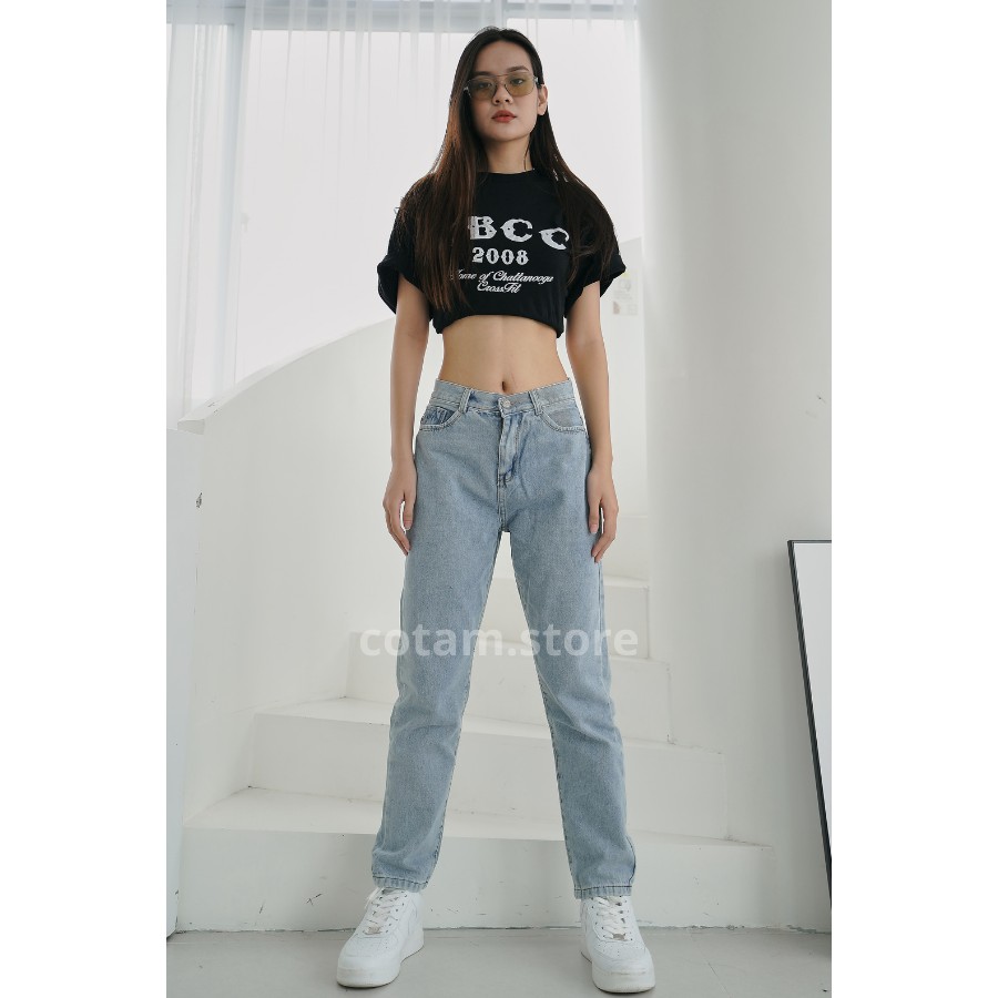 Quần Jeans Nữ Xanh Trơn, Quần Baggy Nữ, Ống Suông Rộng Unisex - Ulzzang Hàn Quốc - NS-01 - Ảnh Tấm Tự Chụp | BigBuy360 - bigbuy360.vn