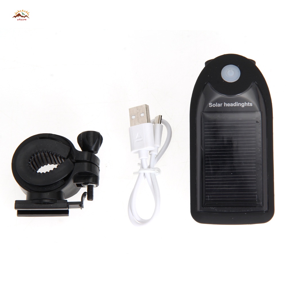 Đèn Pha Led Sạc Usb Năng Lượng Mặt Trời Chống Thấm Nước Có Thể Xoay 360 Độ Cho Xe Đạp