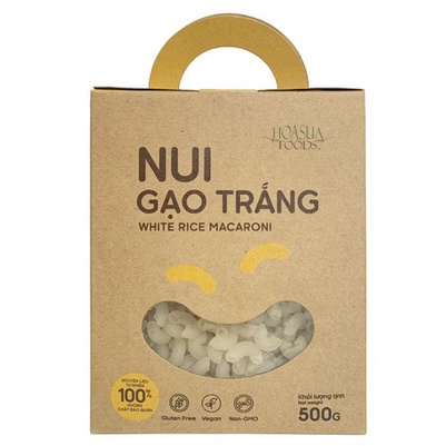 Nui hữu cơ Hoa sữa nui gạo trắng nui gạo lứt cho bé ăn dặm hộp 500g
