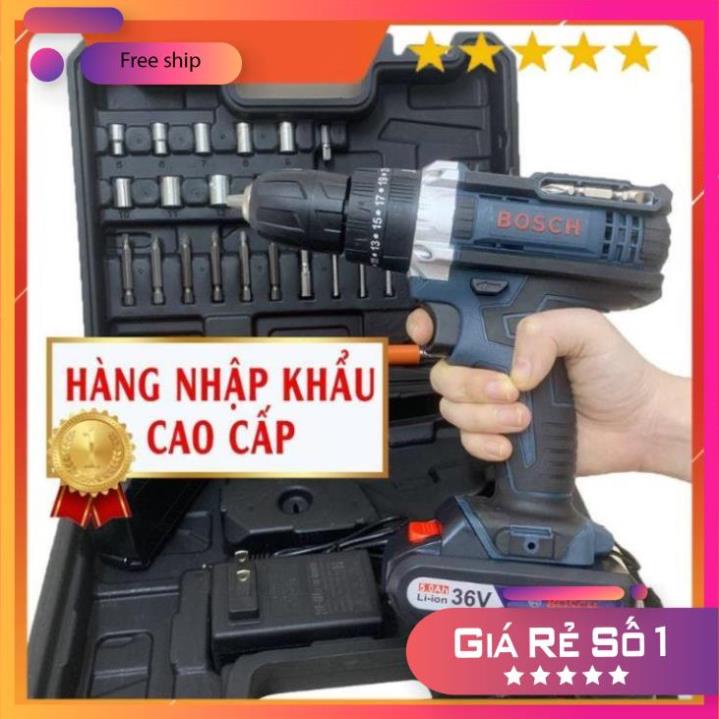 Máy Khoan Bắn Vít Dùng Pin Bosch 36V - Tặng Bộ Phụ Kiện 24 Chi Tiết - Khoan ba chức năng >