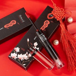 [Hàng mới về] Son kem 2 đầu chống nước lâu trôi hiệu A'ERVEAL với 6 màu tùy chọn