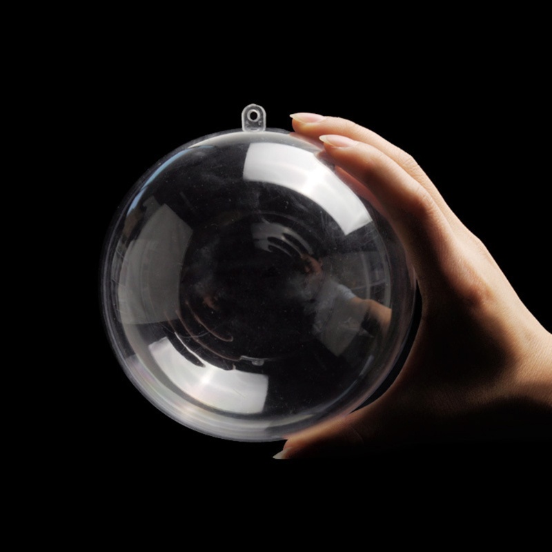 Set 5 Trái Châu Bằng Nhựa Trong Suốt Kích Thước 4 / 5 / 6 / 7 / 8 / 9 / 10cm Trang Trí Cây Thông Noel