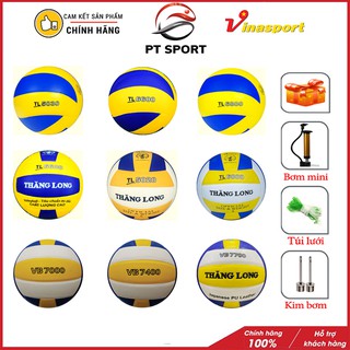 Bóng chuyền da Thăng Long VB (7700,7400,7000), PU (6800,6600), TL (5030,5020) ( tặng Bơm+túi lưới+kim)