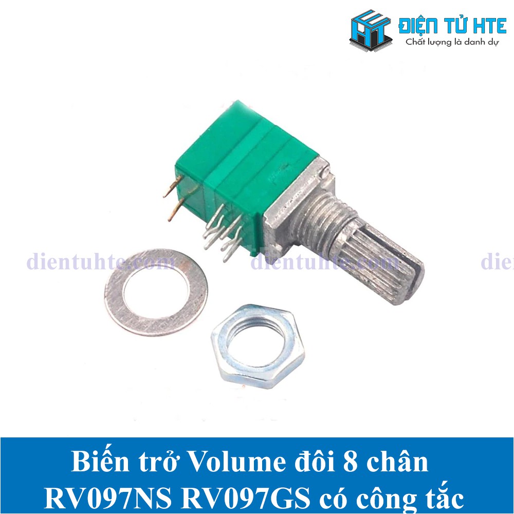 Biến trở Volume đôi 8 chân RK097GS RV097GS có công tắc [HTE Quy Nhơn CN2]