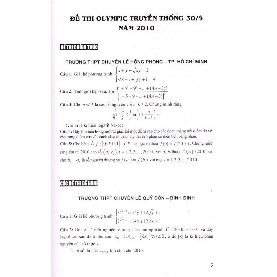 Sách - Tổng tập đề thi Olympic 30 tháng 4 Toán 11 (2010 - 2014).