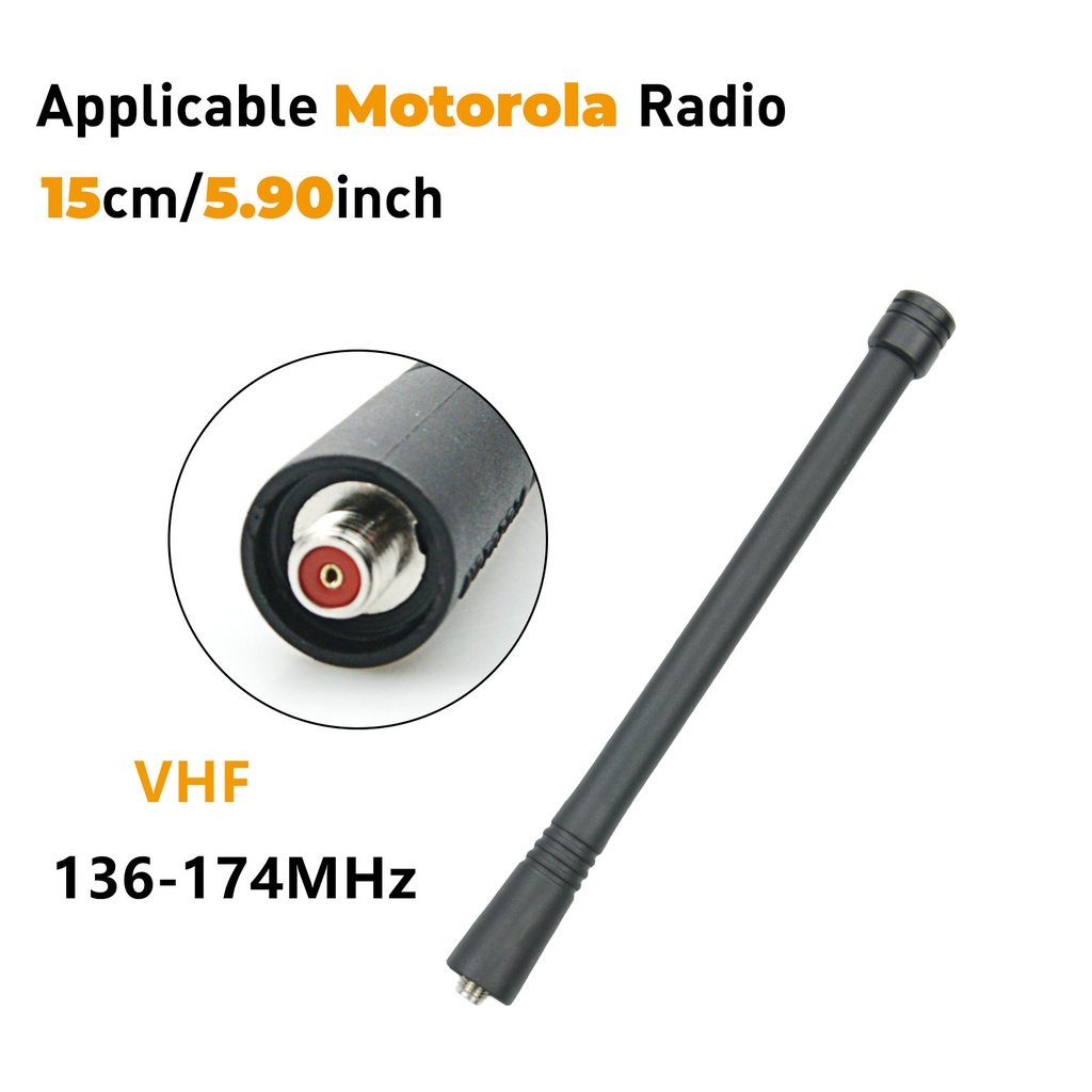 [T-78] Ăng-ten bộ đàm Motorola 150mhz 15cm / 5,9 inch VHF 136-174 Mhz cho Motorola Ht 1000 Mts 2000