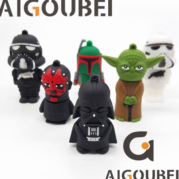 [Spot &amp; COD] USB 2.0 Silicone Cartoon Star Wars Shadow Warrior Yoda U Disk Cute Portable Mini Creative High Speed Suitable For Computer Laptop Portable USB Flash Drive Flash 1GB 2GB 4GB 8GB 16GB 32GB 64GB 128GB