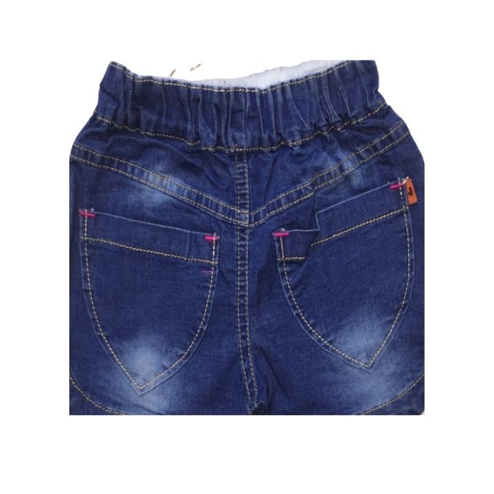 Quần short jean bé gái thêu mèo từ 6-20kg. Chất liệu jean lưng thun co giãn thoải mái - Tomchuakids.