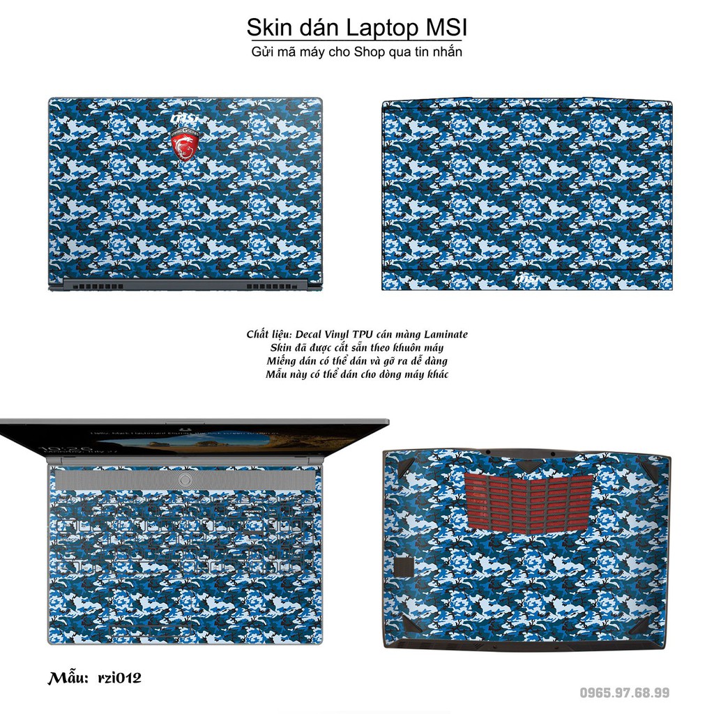 Skin dán Laptop MSI in hình rằn ri _nhiều mẫu 5 (inbox mã máy cho Shop)