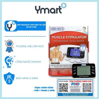 Máy massage, máy massage xung điện trị liệu dr ho's pro, hệ thống xoa bóp kép dr ho's màu đỏ pin sạc trực tiếp