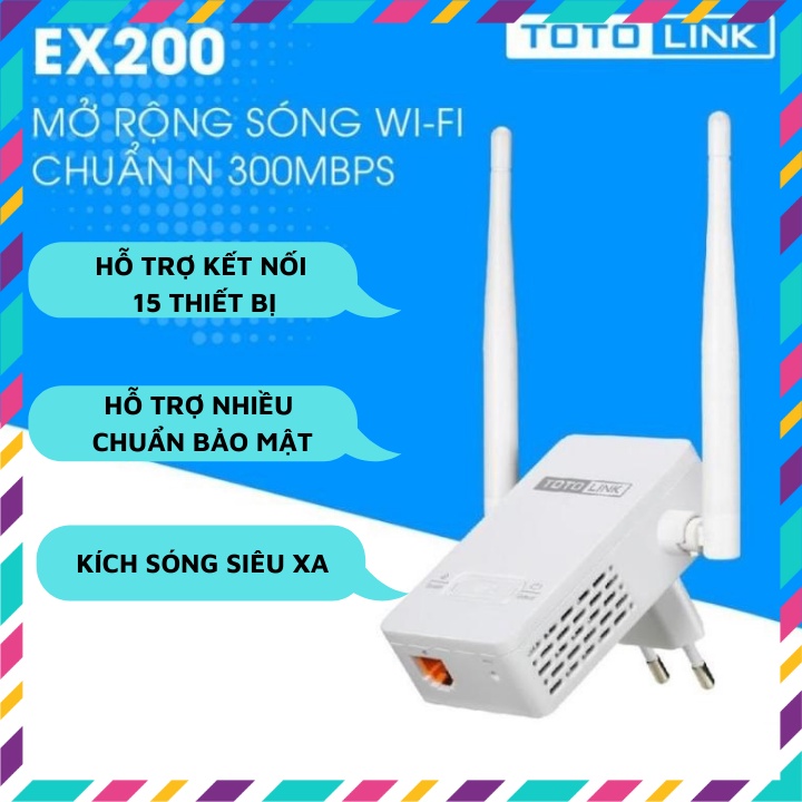 Kích wifi Totolink EX200  chuẩn tốc độ 300Mbps- hàng chính hãng