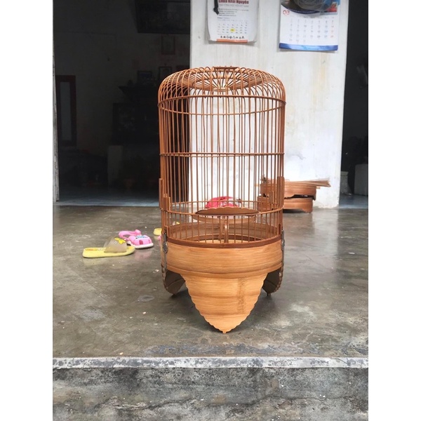 Lồng khuyên trơn chân cao nan khít ván sàn tre tặng kèm đủ phụ kiện